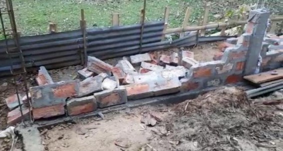 Anti-socials activeness paralysed Common lives: Miscreants demolished under-construction building at Ichailalchara, Kadamtala. Anti-socials activeness paralysed Common lives: Miscreants demolished under-construction building at Ichailalchara, Kadamtala.